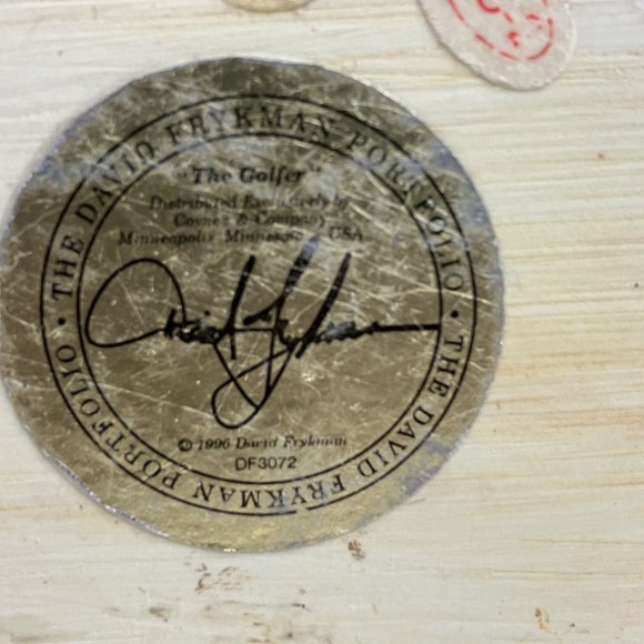 Vtg Set of 2 David Frykman Figurines The Golfers Funny Ol Lady & Ol Man Bookends - Picture 15 of 15